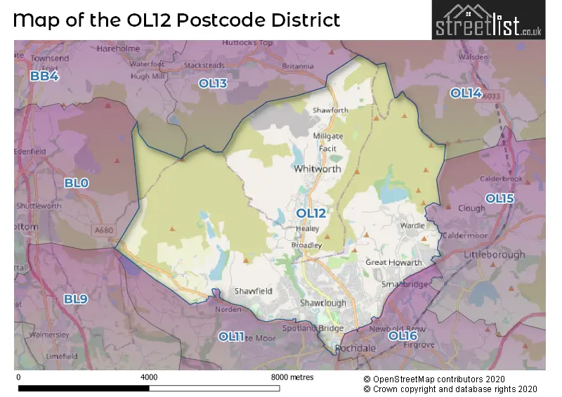 Map of the OL12 and surrounding districts