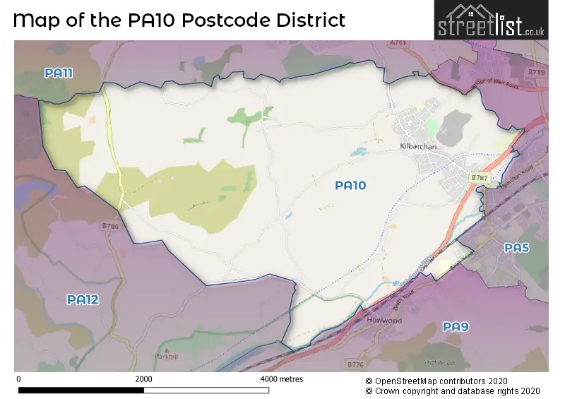 Map of the PA10 and surrounding districts