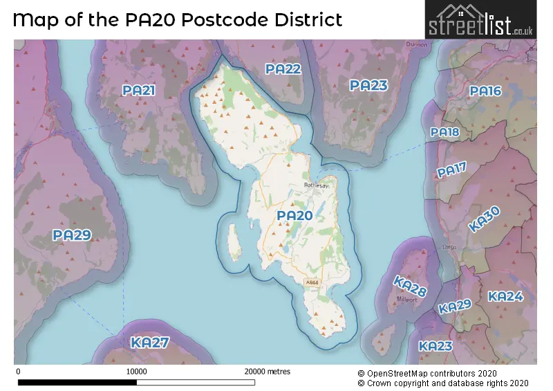 Map of the PA20 and surrounding districts