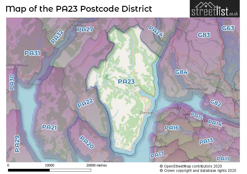 Map of the PA23 and surrounding districts