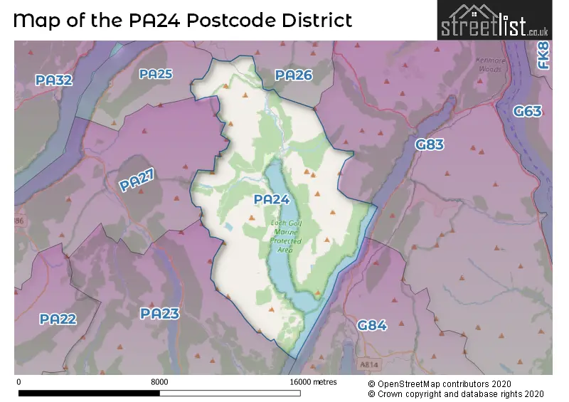 Map of the PA24 and surrounding districts