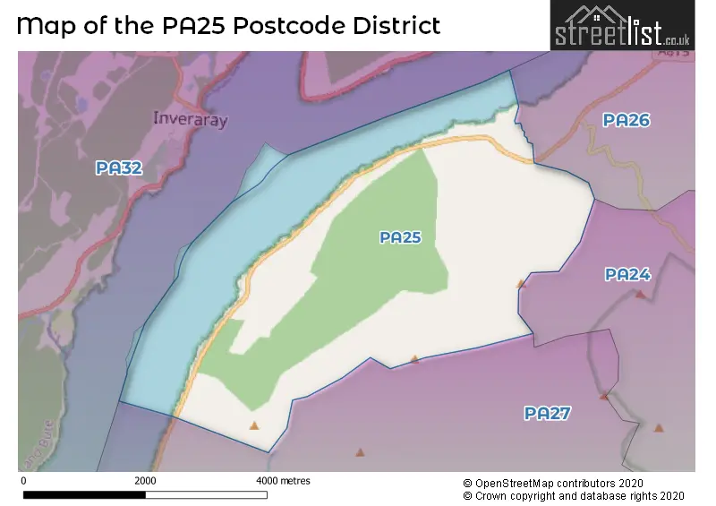 Map of the PA25 and surrounding districts