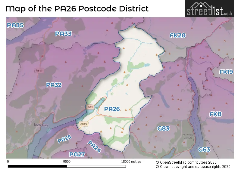 Map of the PA26 and surrounding districts