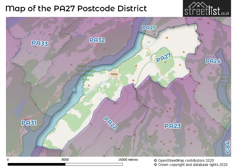 Map of the PA27 and surrounding districts