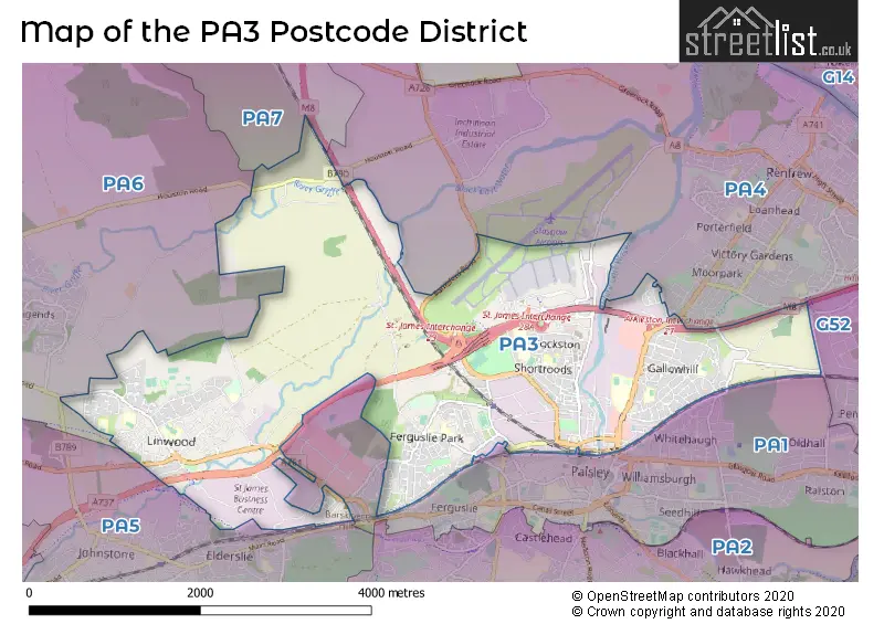 Map of the PA3 and surrounding districts