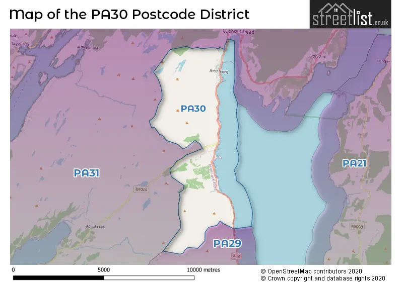 Map of the PA30 and surrounding districts