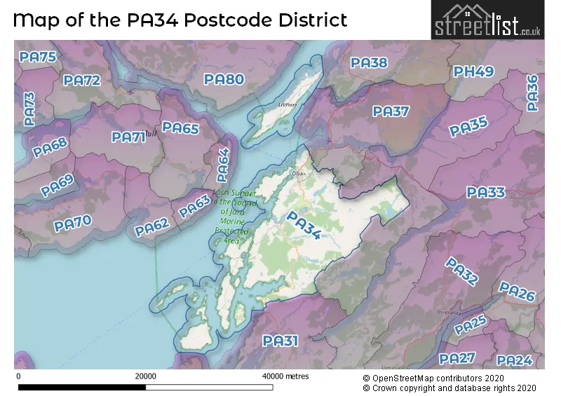 Map of the PA34 and surrounding districts