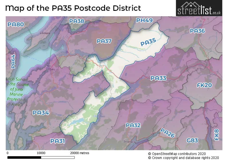 Map of the PA35 and surrounding districts