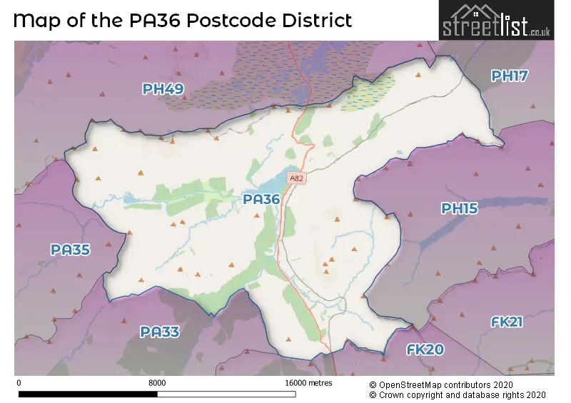 Map of the PA36 and surrounding districts
