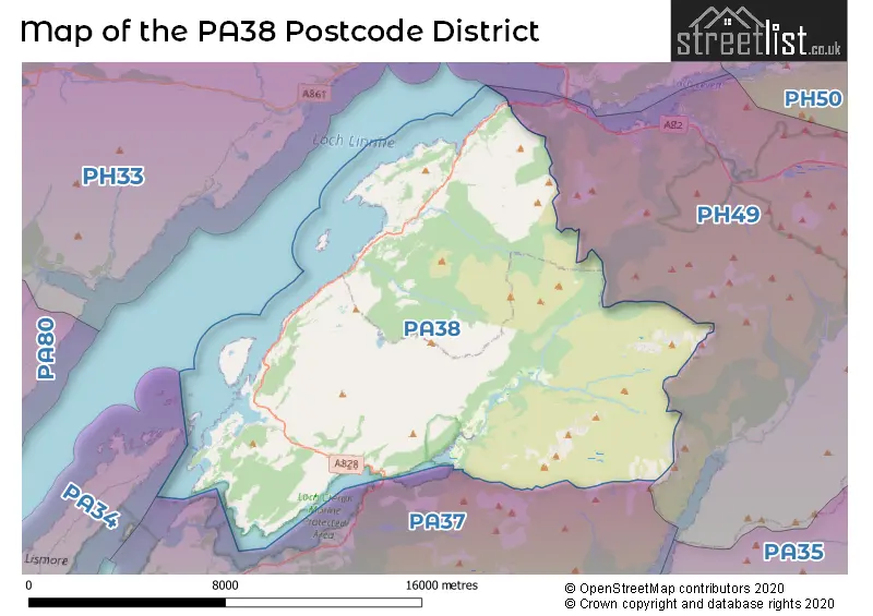 Map of the PA38 and surrounding districts