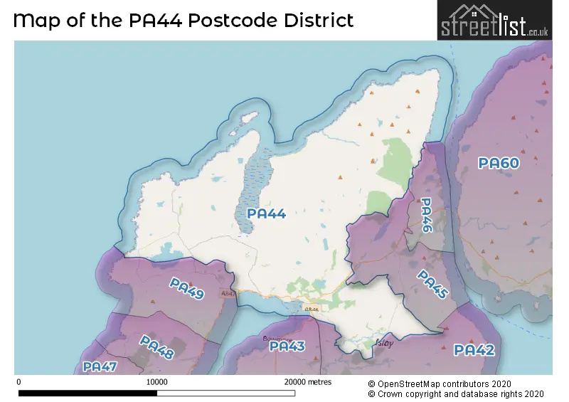 Map of the PA44 and surrounding districts