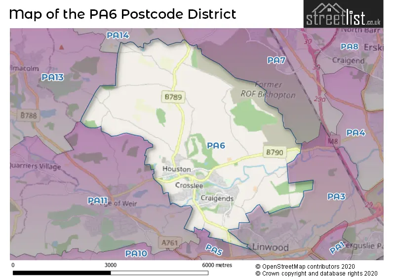Map of the PA6 and surrounding districts