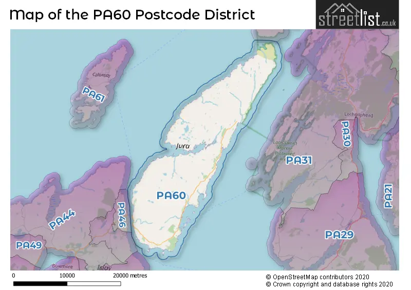 Map of the PA60 and surrounding districts