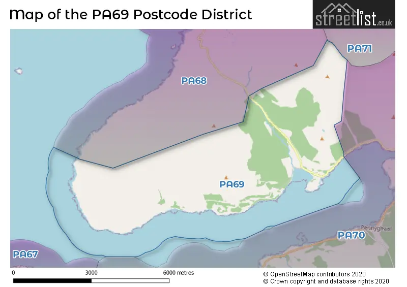 Map of the PA69 and surrounding districts