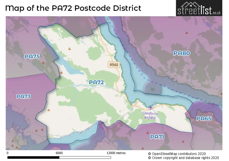 Map of the PA72 and surrounding districts