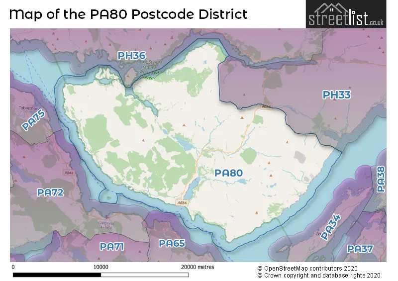 Map of the PA80 and surrounding districts