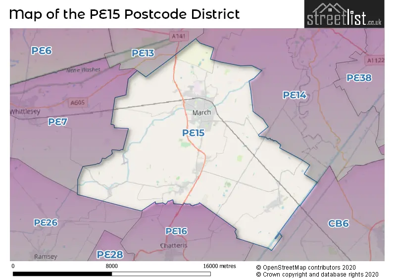 Map of the PE15 and surrounding districts