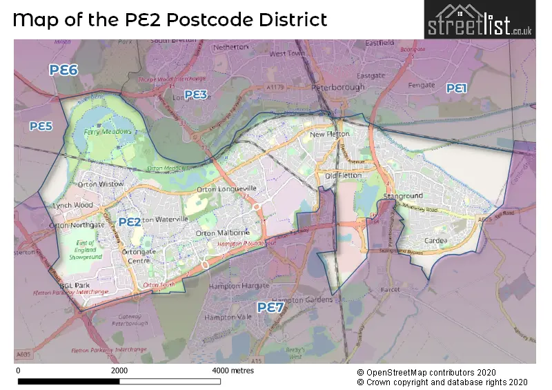 Map of the PE2 and surrounding districts
