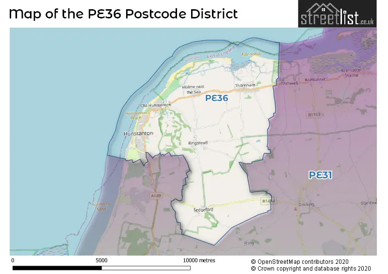 Map of the PE36 and surrounding districts