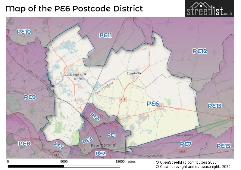 Map of the PE6 and surrounding districts