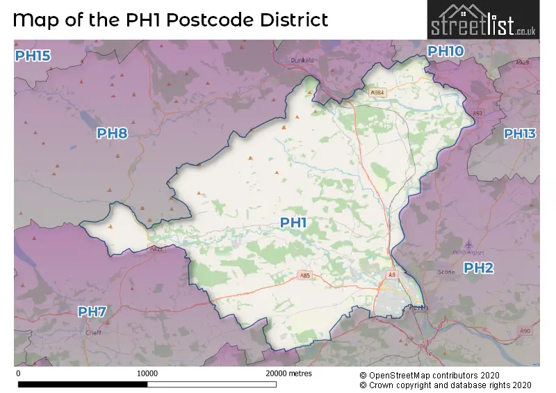 Map of the PH1 and surrounding districts