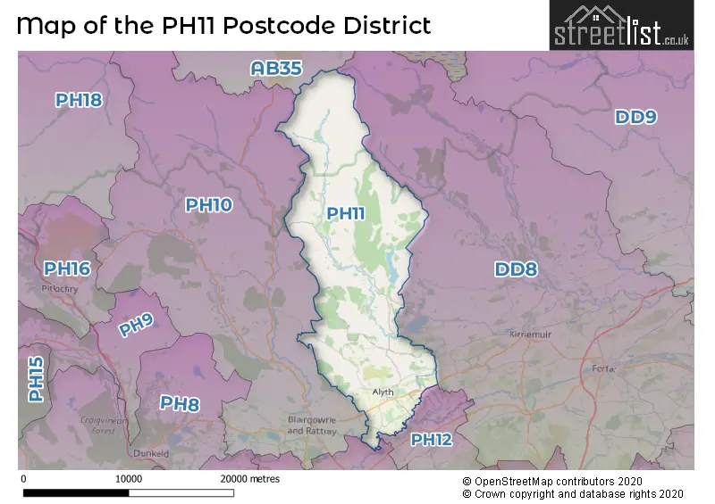 Map of the PH11 and surrounding districts
