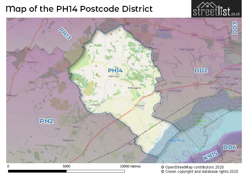 Map of the PH14 and surrounding districts
