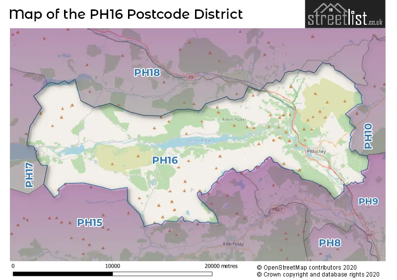 Map of the PH16 and surrounding districts