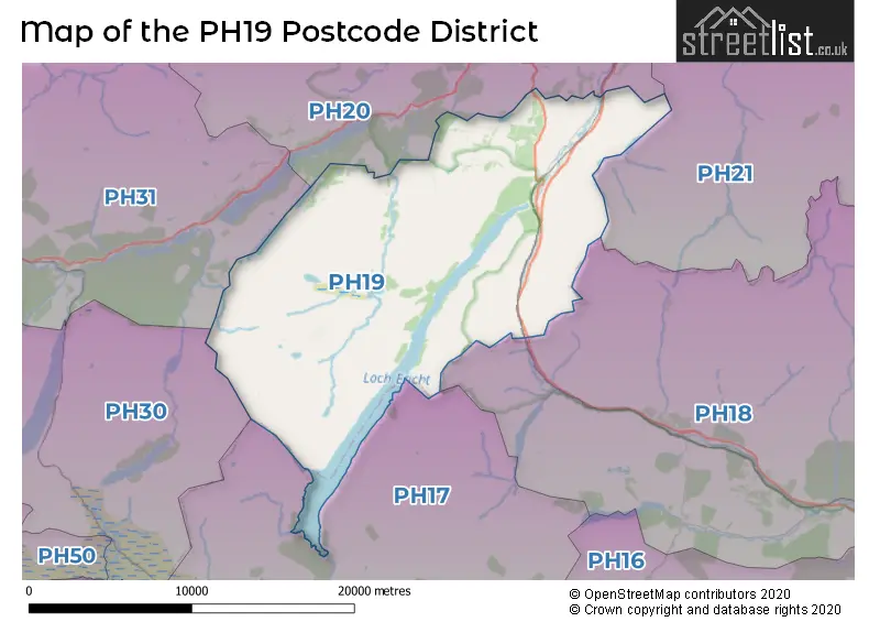 Map of the PH19 and surrounding districts