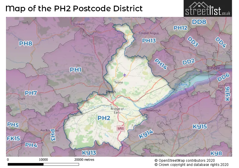 Map of the PH2 and surrounding districts