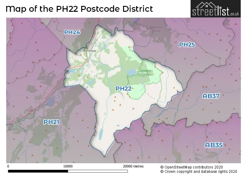 Map of the PH22 and surrounding districts