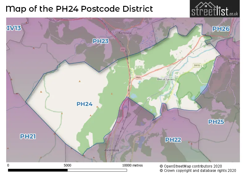 Map of the PH24 and surrounding districts
