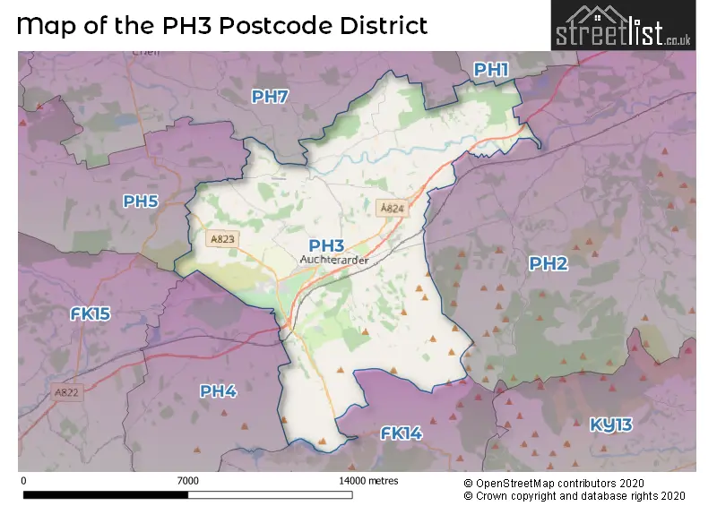 Map of the PH3 and surrounding districts