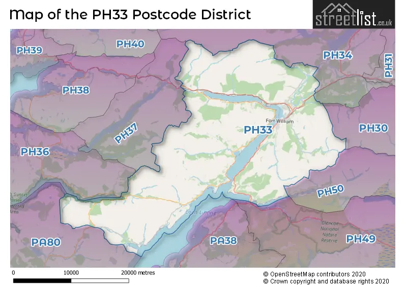 Map of the PH33 and surrounding districts
