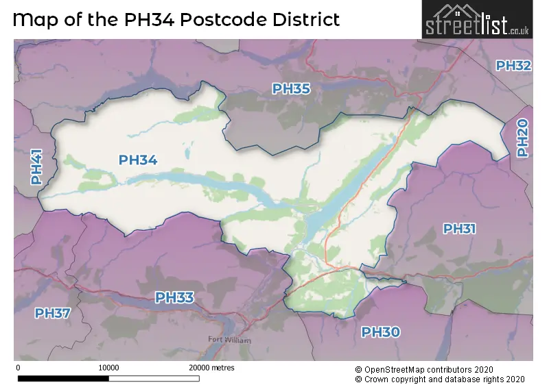 Map of the PH34 and surrounding districts