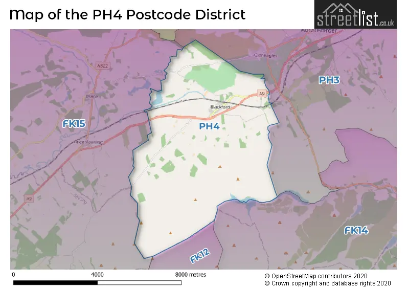 Map of the PH4 and surrounding districts