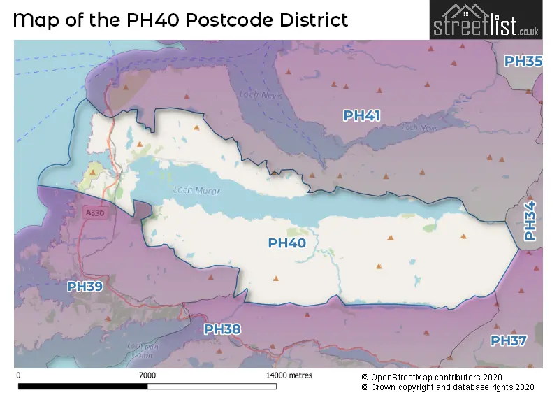 Map of the PH40 and surrounding districts