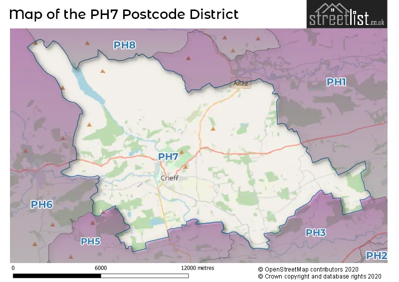 Map of the PH7 and surrounding districts