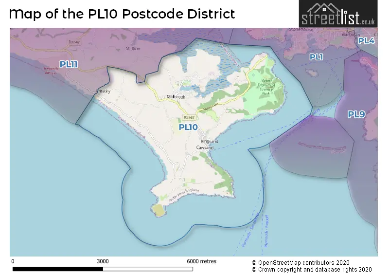Map of the PL10 and surrounding districts