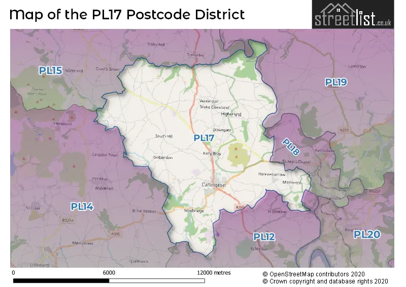 Map of the PL17 and surrounding districts