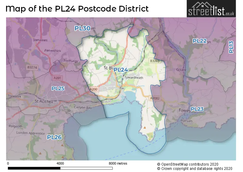 Map of the PL24 and surrounding districts