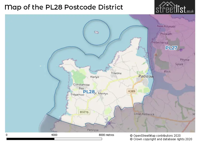 Map of the PL28 and surrounding districts