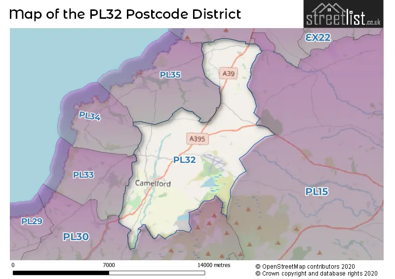 Map of the PL32 and surrounding districts