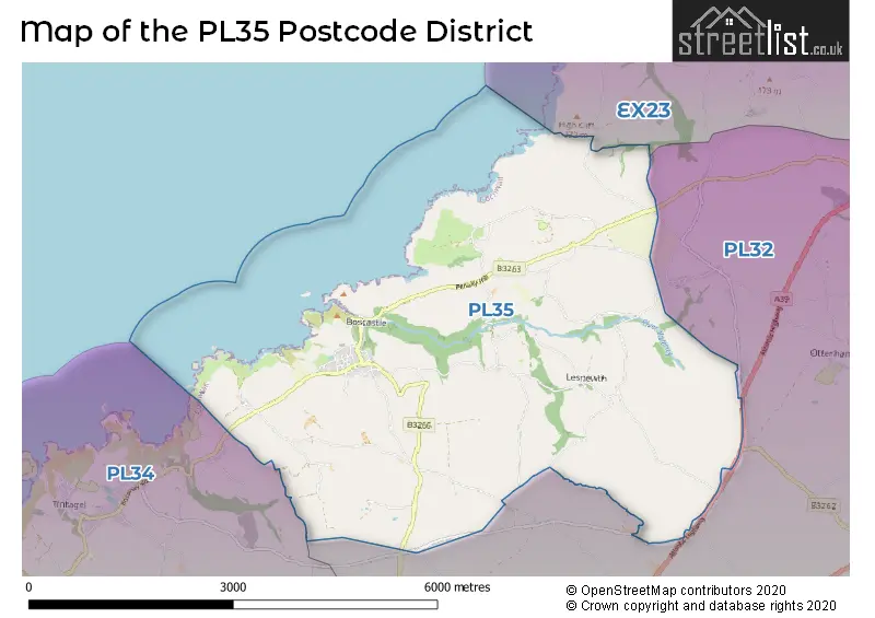 Map of the PL35 and surrounding districts