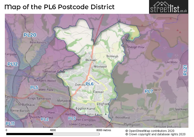 Map of the PL6 and surrounding districts