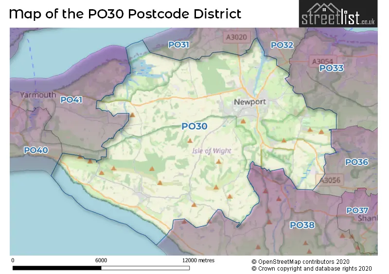 Map of the PO30 and surrounding districts
