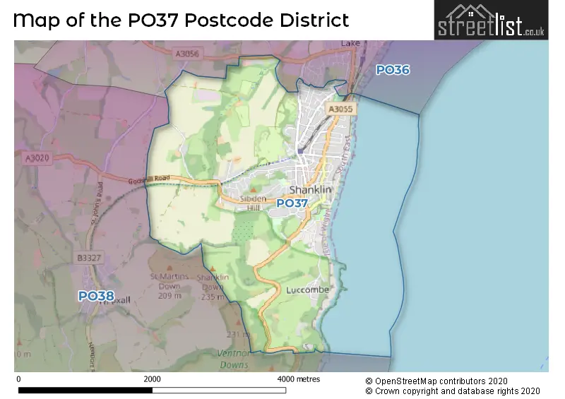 Map of the PO37 and surrounding districts