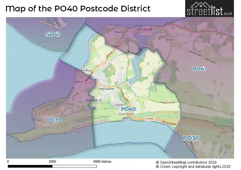 Map of the PO40 and surrounding districts