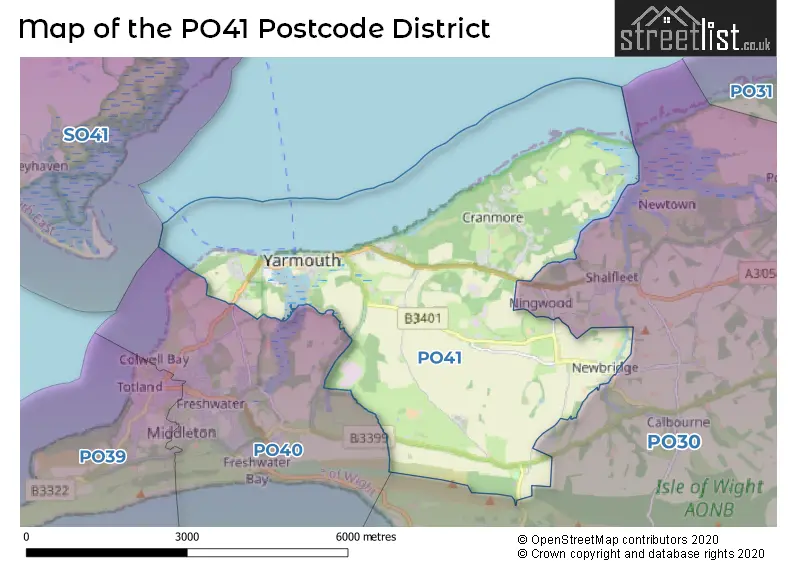 Map of the PO41 and surrounding districts