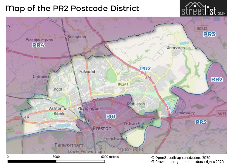 Map of the PR2 and surrounding districts